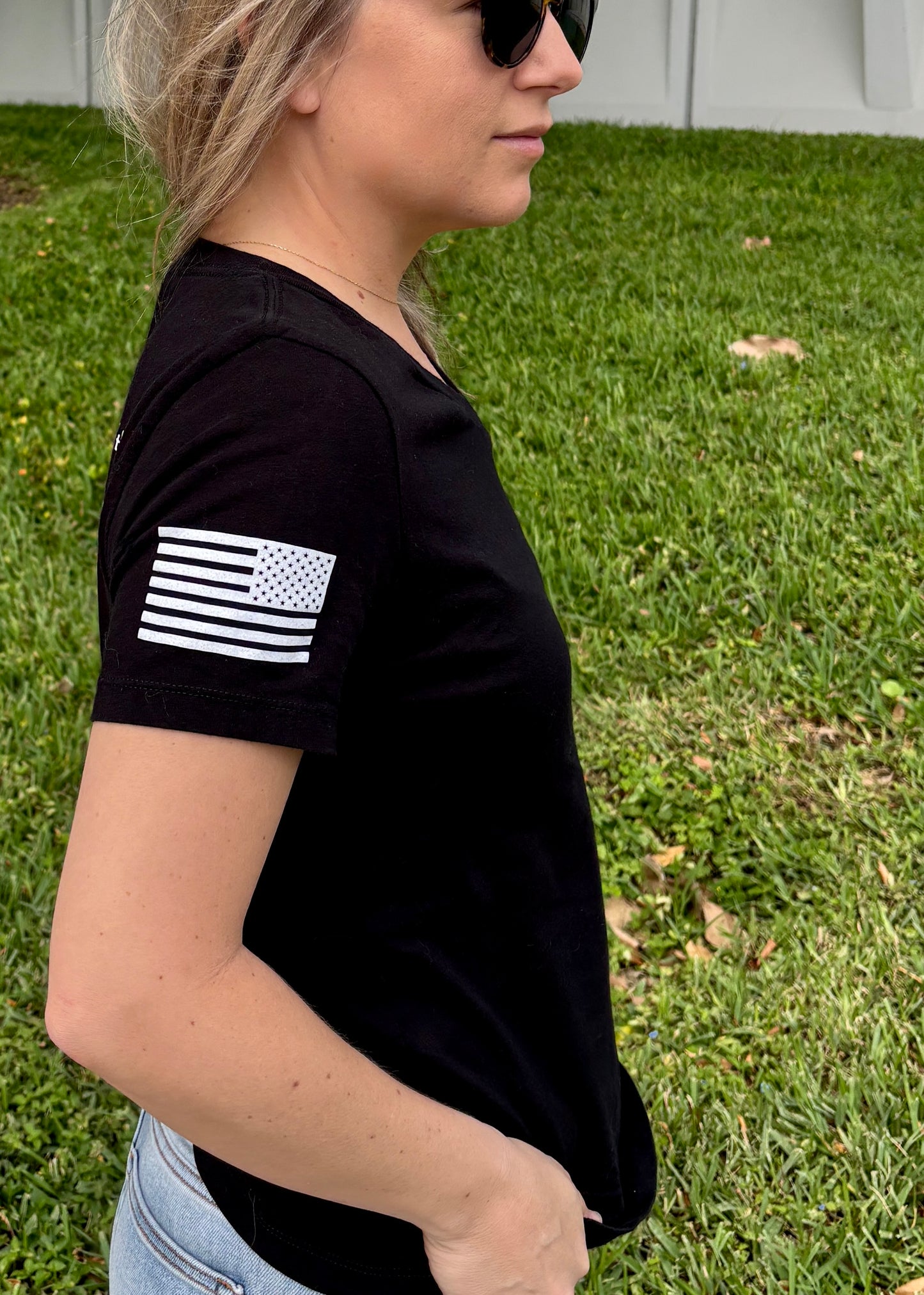 22P Black Short Sleeve Bella+Canvas® V-Neck T-Shirt